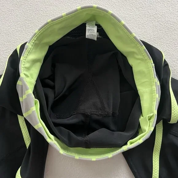 Lululemon Run Pace Crop Black Deauville Stripe Clear Mint Light Grey Pant 4 - Picture 6 of 11